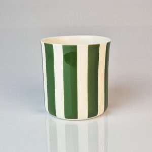 "Striped"Green on White Maxi